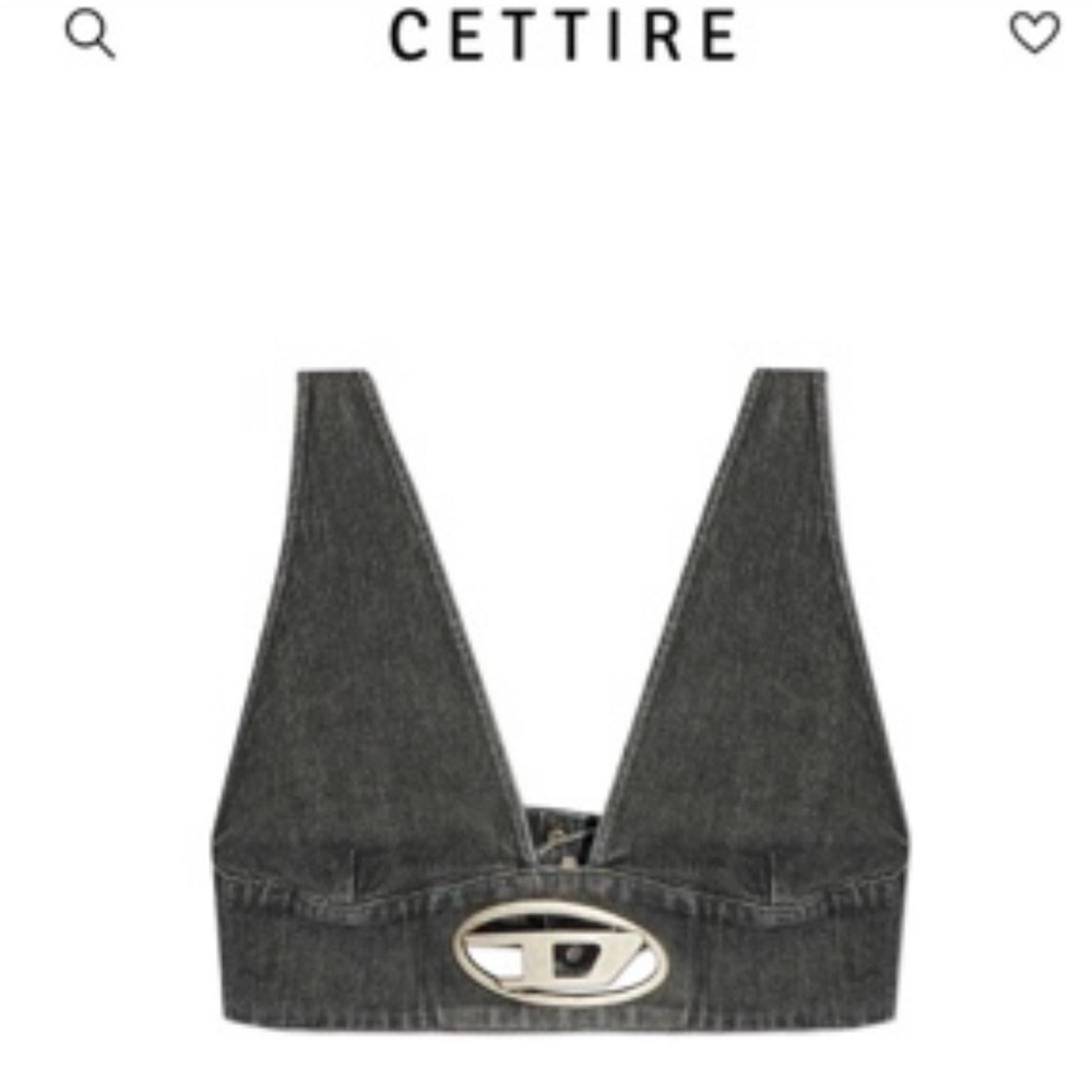Diesel Denim Bralette with Silver Detail - Picture 6 of 6